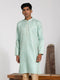 Vastramay Men's Green Silk Blend Kurta