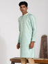 Vastramay Men's Green Silk Blend Kurta