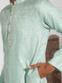 Vastramay Men's Green Silk Blend Kurta