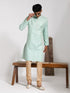Vastramay Men's Green Silk Blend Kurta