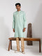 Vastramay Men's Green Silk Blend Kurta And Pyjama Set