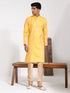 Vastramay Men's Yellow Silk Blend Kurta And Pyjama Set