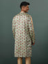 Vastramay Me's Aqua Silk Blend Floral Printed Kurta