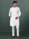 Vastramay Mens Cream Cotton Embellished Kurta Pyjama Set