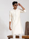 Vastramay Men's Cream Viscose Kurta