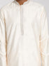 Vastramay Men's Cream Viscose Kurta