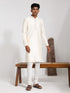Vastramay Men's Cream Viscose Kurta