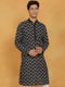 Vastramay Men's Black Cotton Kurta