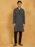 Vastramay Men's Black Cotton Kurta And Pyjama Set