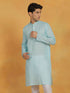 Vastramay Men's Aqua Cotton Kurta
