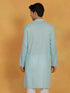 Vastramay Men's Aqua Cotton Kurta