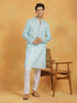 Vastramay Men's Aqua Cotton Kurta