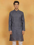 Vastramay Men's Navy Blue Cotton Kurta