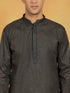 Vastramay Men's Black And white Cotton Kurta Pyjama Set