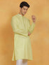 Vastramay Men's Mint Green Cotton Kurta