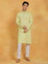 Vastramay Men's Mint Green Cotton Kurta