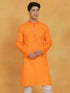 Vastramay Men's Orange Cotton Kurta