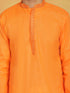Vastramay Men's Orange Cotton Kurta