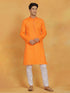 Vastramay Men's Orange Cotton Kurta