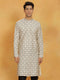 Vastramay Men's Cream Cotton Blend Kurta