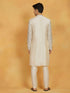Vastramay Men's Cream Cotton Blend Kurta And Pyjama Set