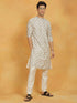 Vastramay Men's Cream Cotton Blend Kurta And Pyjama Set