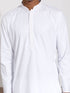 Vastramay Men's White Cotton Silk Kurta