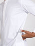 Vastramay Men's White Cotton Silk Kurta