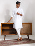 Vastramay Men's White Cotton Silk Kurta