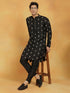 Vastramay Men's Black Cotton Blend Kurta And Pyjama Set