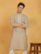 Vastramay Men's Grey Silk Blend Kurta
