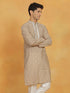 Vastramay Men's Grey Silk Blend Kurta