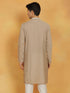 Vastramay Men's Grey Silk Blend Kurta