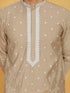 Vastramay Men's Grey Silk Blend Kurta
