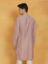 Vastramay Men's Pink Silk Blend Kurta