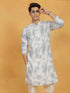 Vastramay Men's Grey Cotton Blend Kurta