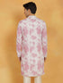 Vastramay Men's Pink Cotton Blend Kurta
