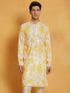 Vastramay Men's Yellow Cotton Blend Kurta