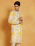 Vastramay Men's Yellow Cotton Blend Kurta