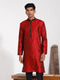 Vastramay Men's Maroon Silk Blend Kurta