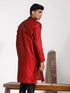 Vastramay Men's Maroon Silk Blend Kurta