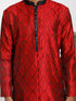 Vastramay Men's Maroon Silk Blend Kurta