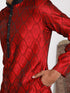 Vastramay Men's Maroon Silk Blend Kurta