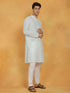 Vastramay Men's Green And White Cotton Kurta And Pyjama Set
