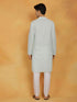 Vastramay Men's Green And White Cotton Kurta And Pyjama Set