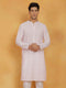 Vastramay Men's Pink Cotton Kurta