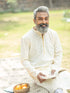 Vastramay Men's Yellow Cotton Kurta