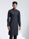 Vastramay Men's Black Cotton Silk Kurta