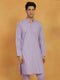 Vastramay Men's Lavender Cotton Silk Kurta