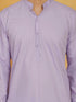 Vastramay Men's Lavender Cotton Silk Kurta
